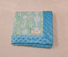 Load image into Gallery viewer, Minky Baby Blanket - Cactus Blanket