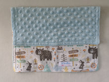 Load image into Gallery viewer, Minky Lovey Baby Blanket - Camping Lovey Blanket