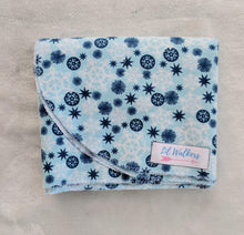 Load image into Gallery viewer, Swaddle Blanket - Receiving Blanket – Oversized Flannel Blanket- Snowflakes and Stars - Baby Girl - Baby Boy
